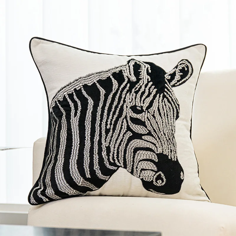 Chenille sierkussens hoesjes zebra - Afbeelding 6